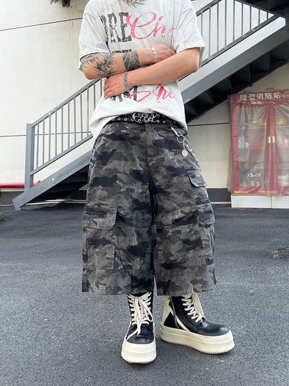 Camouflage Wide Leg Half Pants WN18826