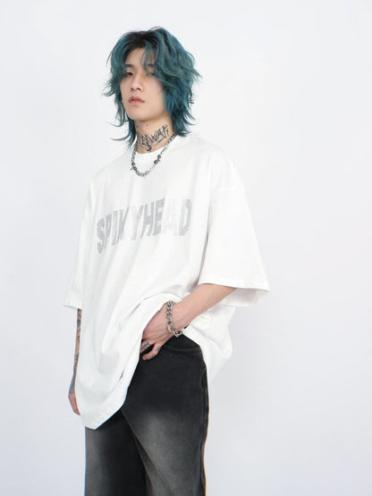 Letter Rhinestone Short Sleeve T-Shirt WN24459