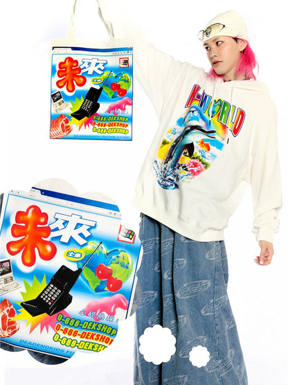 Graphic Print Tote Bag WN22275