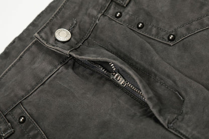 Multi Pocket Studs Wide Leg Cargo Pants WN26136