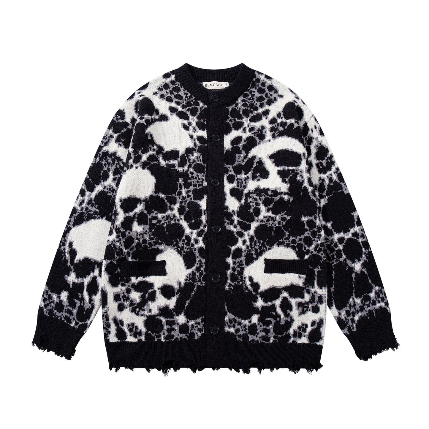 Skull Graphic Dark Knit Sweater WN23040