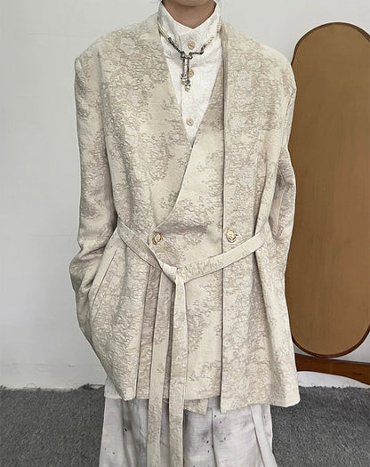 Chinese Style Linen Jacquard Tailored Jacket WN20032