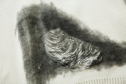 Chain Jacquard Spray Paint Knit Sweater WN11439