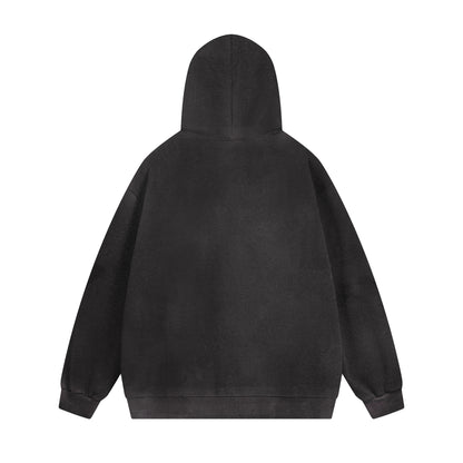 Washed Spray Paint Letter Print Oversize Pullover Hoodie WN11461