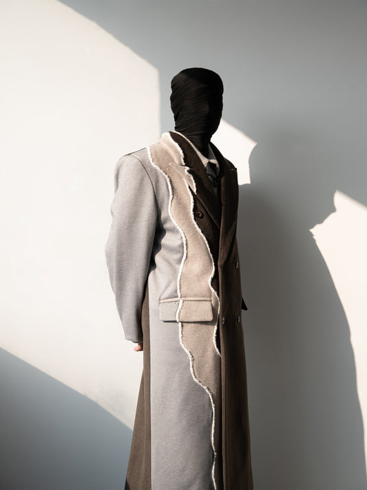 Color Block Thick Coat WN23645