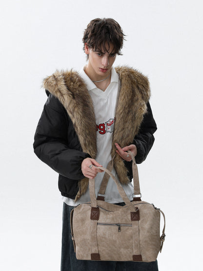 Fake Fur-Collar Thick Hooded Padded Jacket WN22090