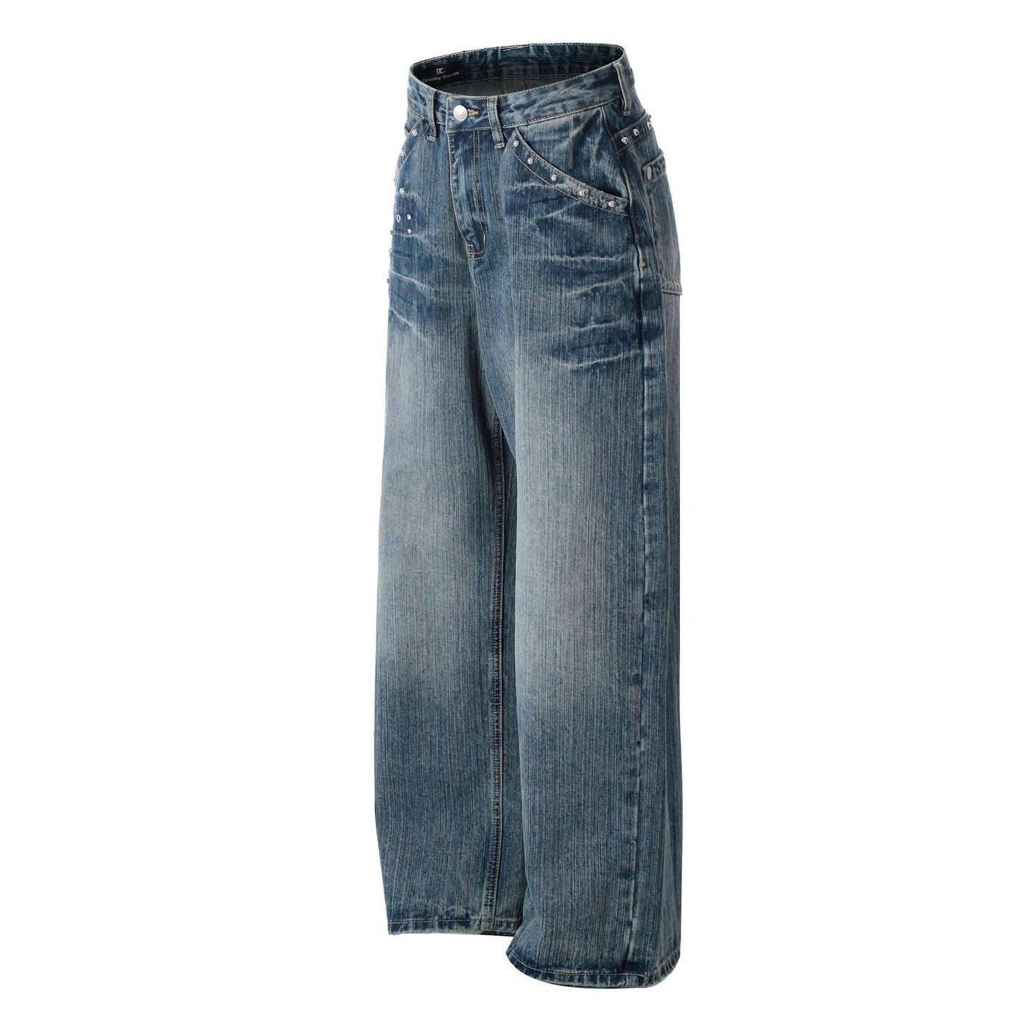 Washed Wide Leg Denim Jeans WN15513