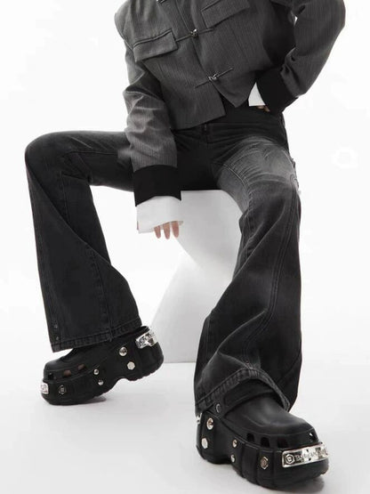 Metal Studded Chunky Sole Clog Sandals WN20793