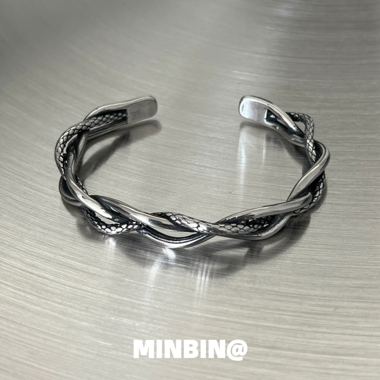 Snake Pattern Twist Titanium Steel Bracelet WN19254