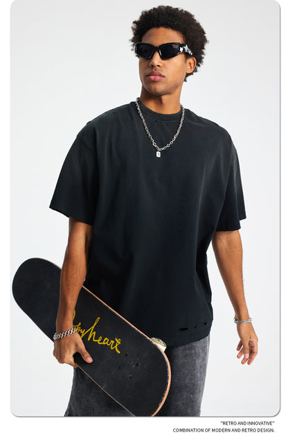 Spray Dye Damage Washed Short Sleeve T-Shirt WN16274