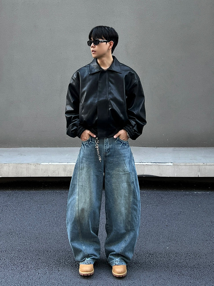 Wide Leg Curved Denim Jeans WN19383