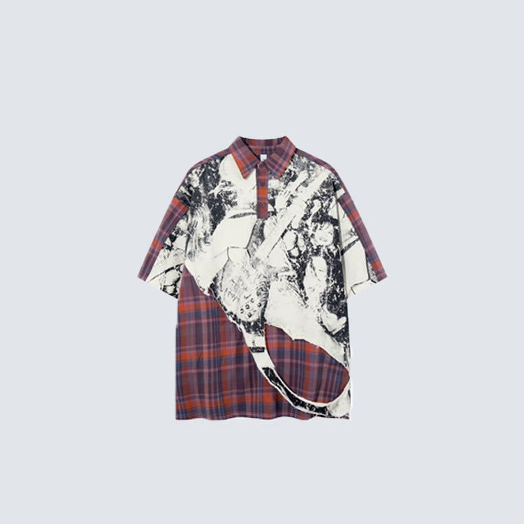 Plaid Graphic Number Polo Shirt WN28092