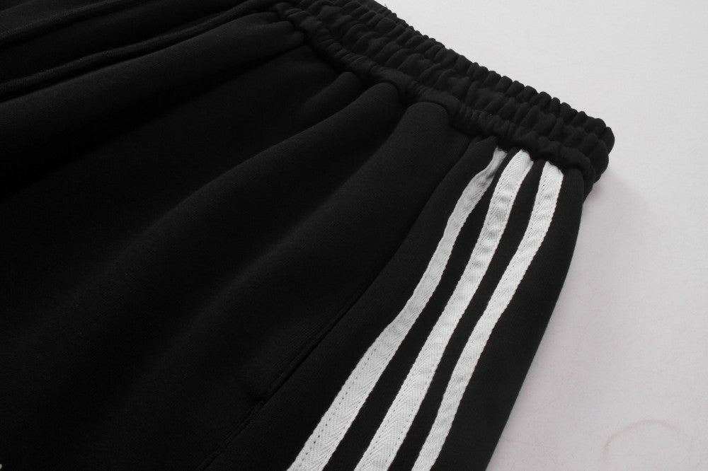 Stripe Zipper Hoodie & Wide Leg Drawstring Sweatpants Setup WN27993