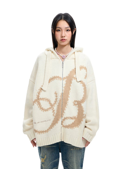 Heavyweight Hooded Knit Cardigan WN9740