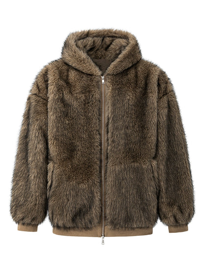 Fake Fur Warm Oversize Hooded Puffer Jacket WN20233