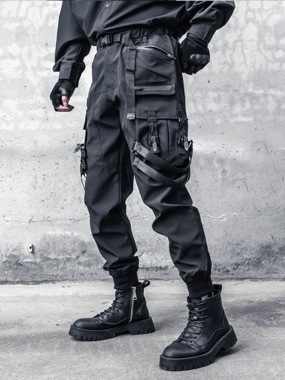 Tactical Ribbon Strap Cuffed Cargo Pants WN22504