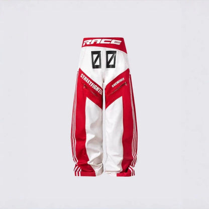 Stripe Graphic Zipper Jacket & Graphic Wide Leg Pants Setup WN28045