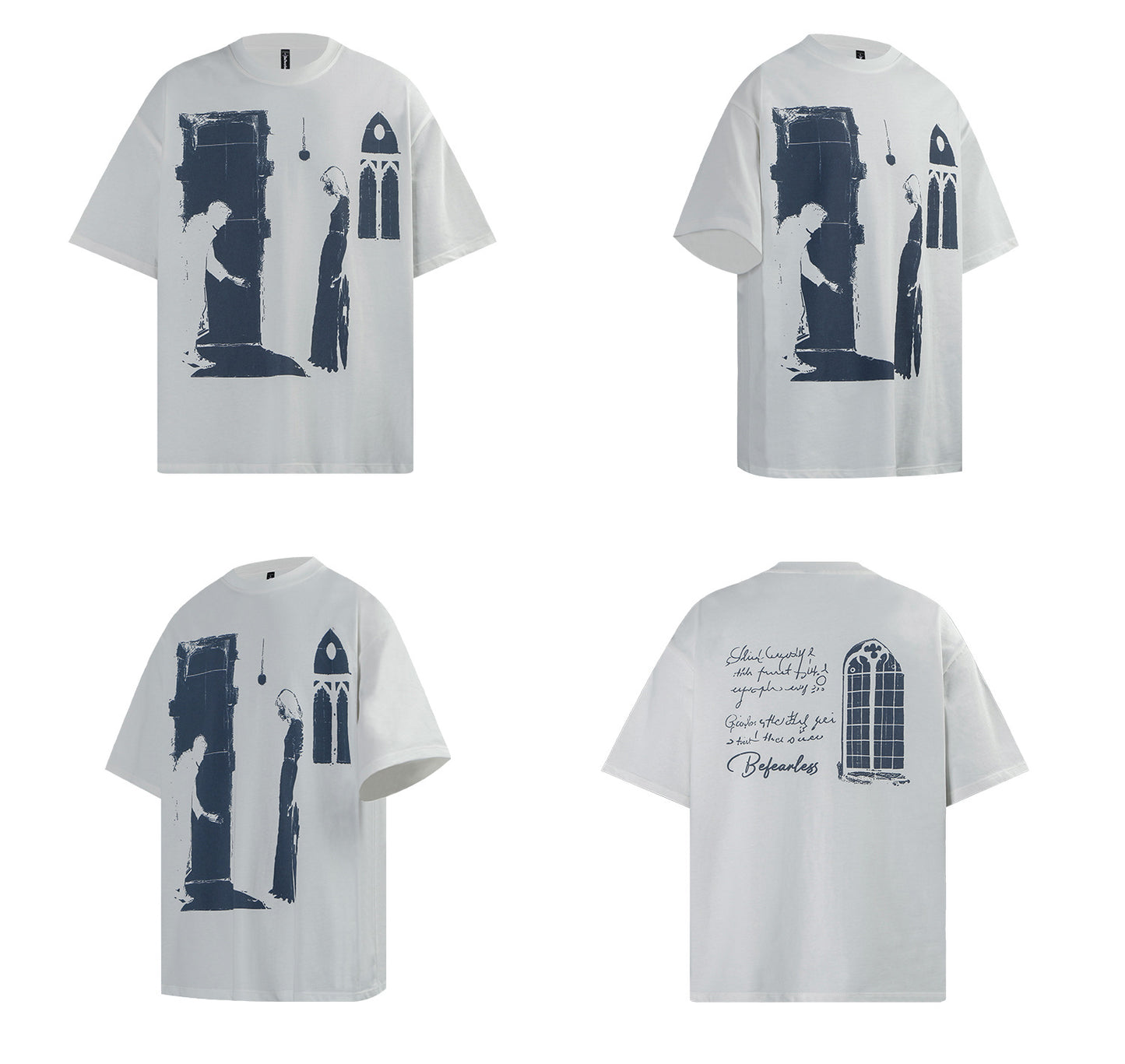 Letter Figure Graphic Oversize Short Sleeve T-Shirt WN26357