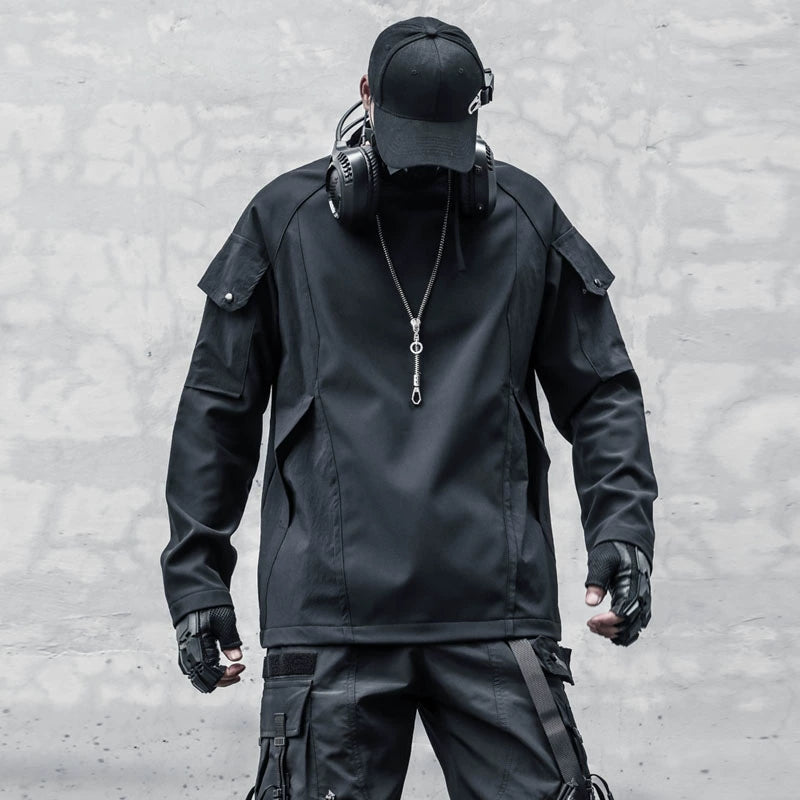 Fleece Lining Mix Patch Long Sleeve T-shirt WN22347