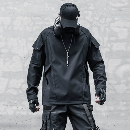 Fleece Lining Mix Patch Long Sleeve T-shirt WN22347