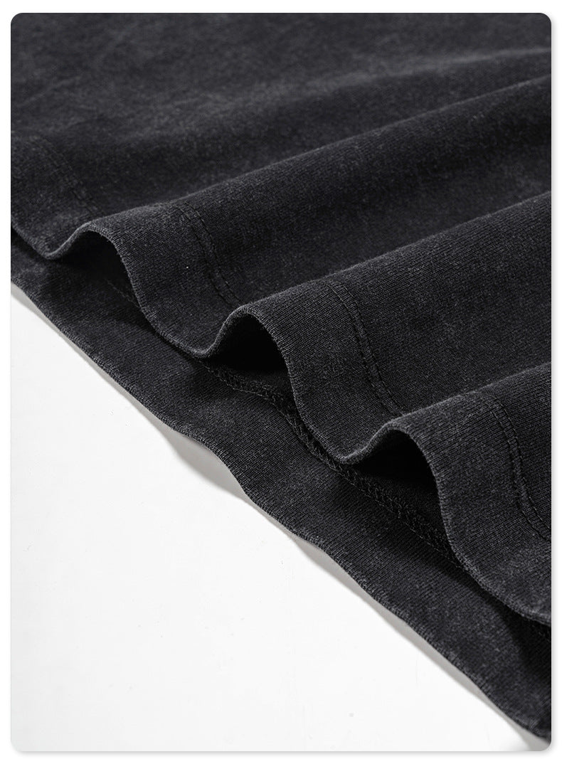 Washed Print Oversize Short-sleeve T-shirt WN6395