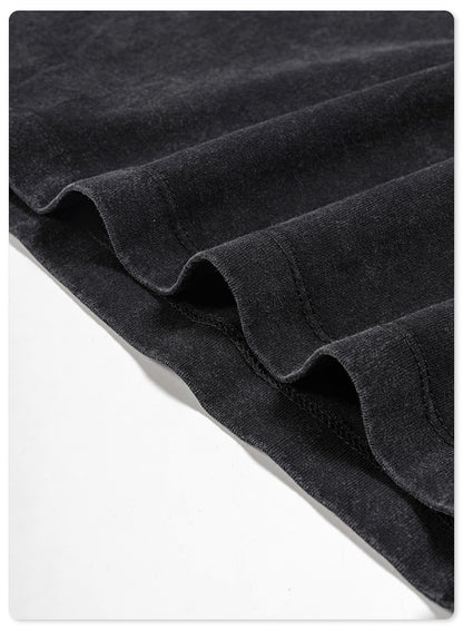 Washed Print Oversize Short-sleeve T-shirt WN6395