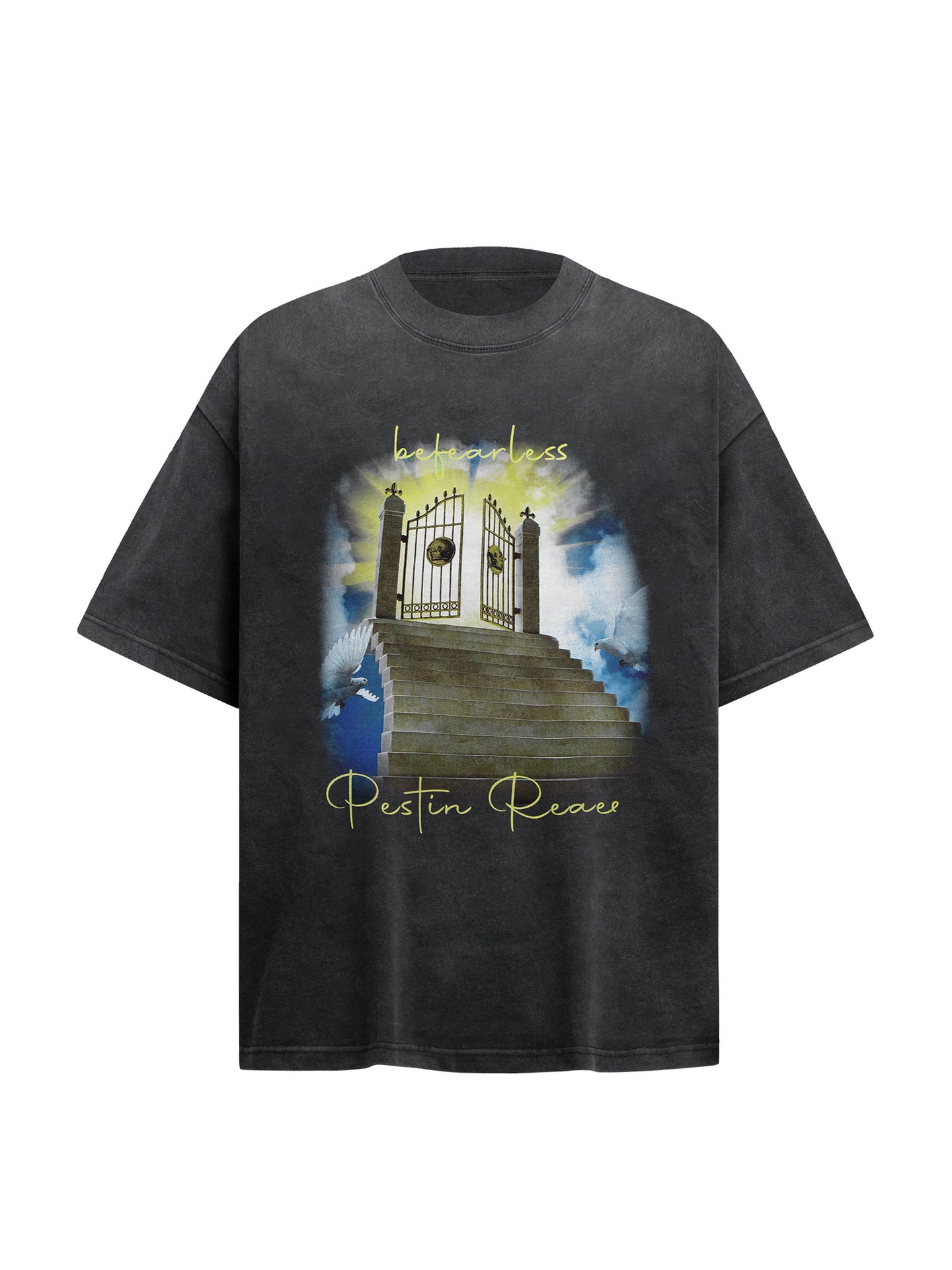 Washed Graphic Print Heavyweight Oversize Short Sleeve T-Shirt WN26228