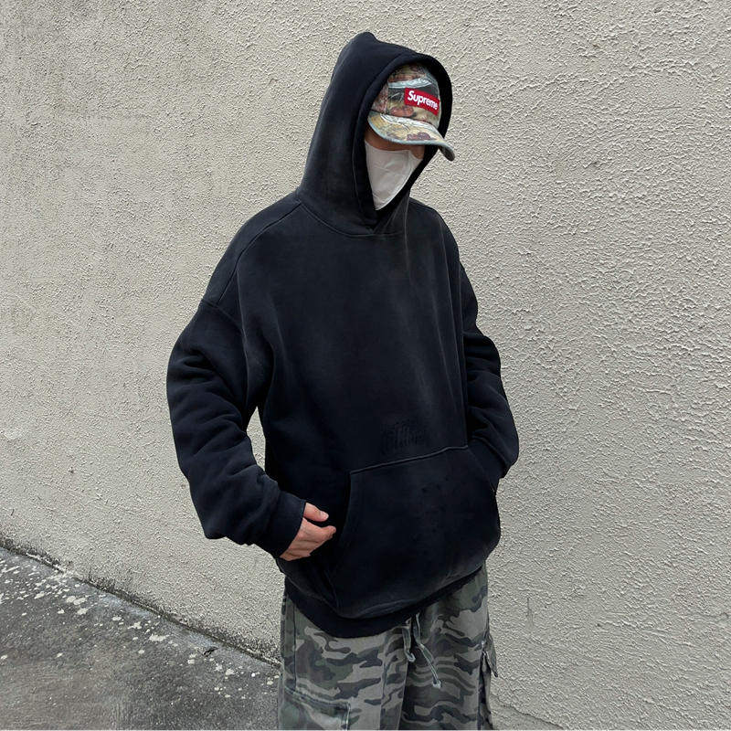 Gradient Tie-Dye Damage Oversize Pullover Hoodie WN24380