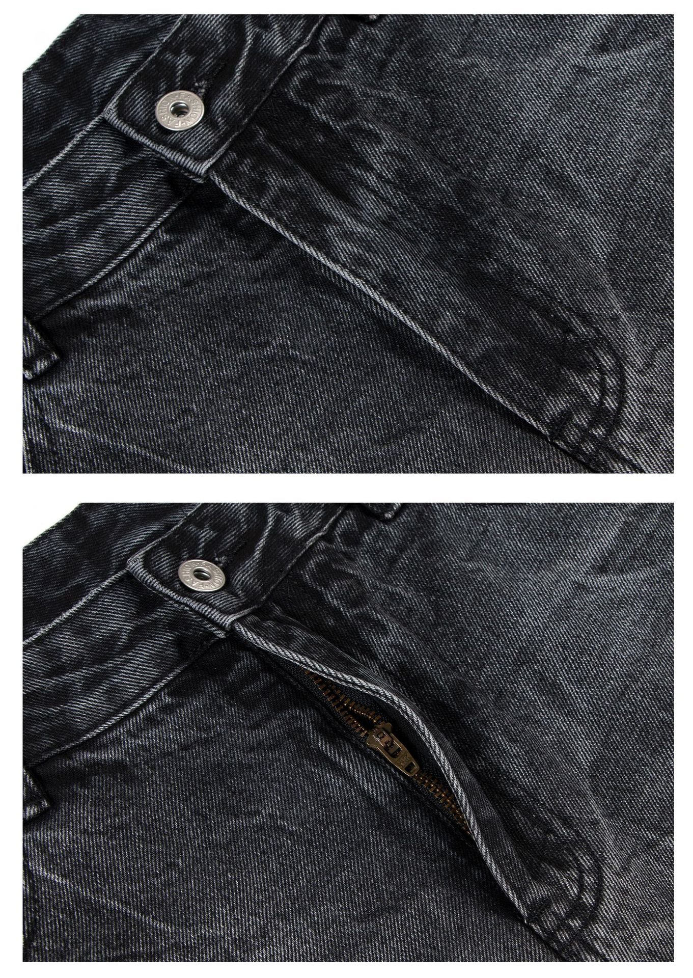 Washed Crinkle Wide Leg Denim Jeans WN26257