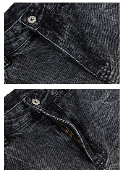 Washed Crinkle Wide Leg Denim Jeans WN26257