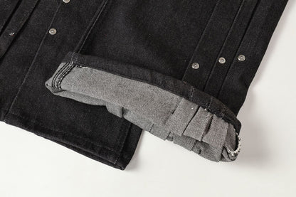 Heavyweight Studs Wide Leg Denim Jeans WN25687