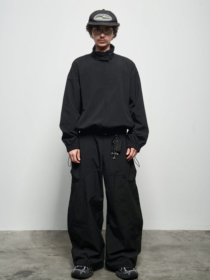 Vintage Imitation Oversize Stand Neck Jacket WN22936