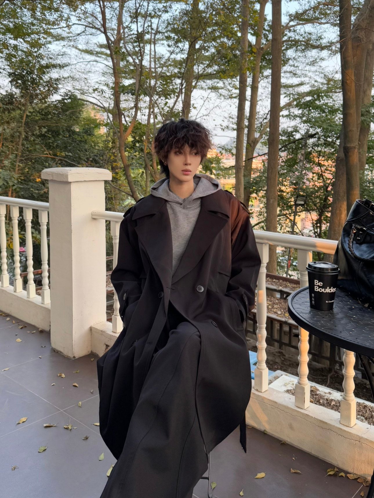 British Style Cape Design Mid-Long Coat WN23165