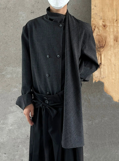 Irregular Design Chinese Style Long Sleeve Shirt WN20007