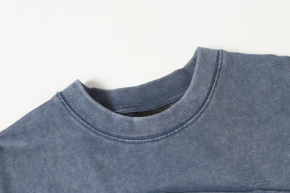 Cotton Wash Raw Edge Oversize Short Sleeve T-Shirt WN25576