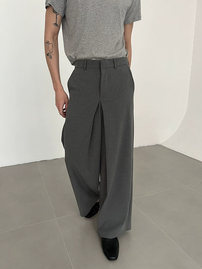 Plain Color Wide Leg Straight Trousers WN21460