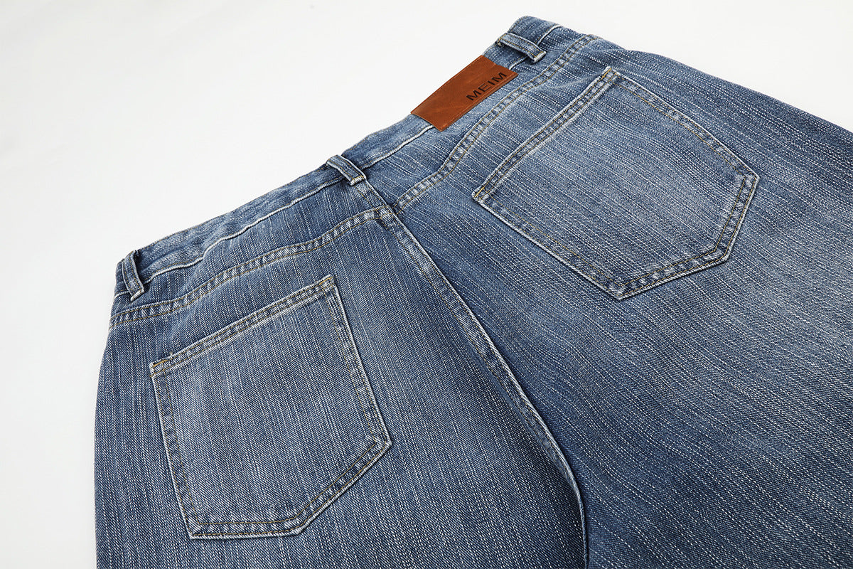 Embroidery Bead Wide Leg Short Denim Pants WN25628