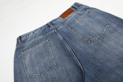 Embroidery Bead Wide Leg Short Denim Pants WN25628