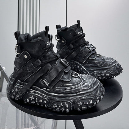 Strap Washed Platform Sneaker Boots WN24718