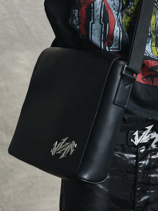 Metal Decor Microfiber PU Leather Shoulder Bag WN21004