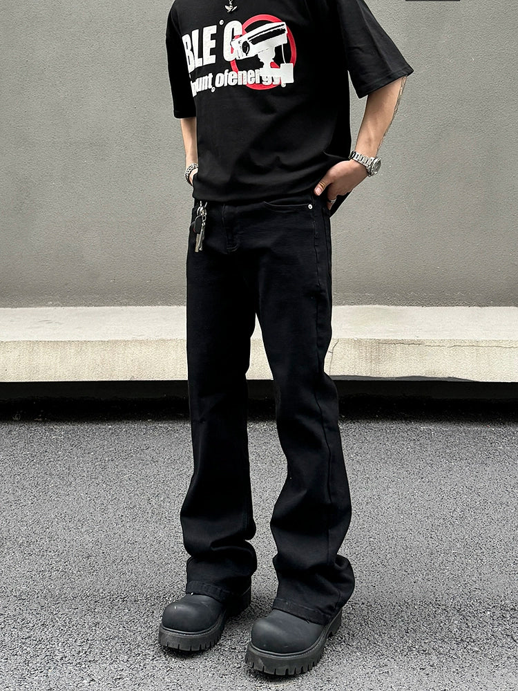 Longer hem Straight Denim Jeans WN19492