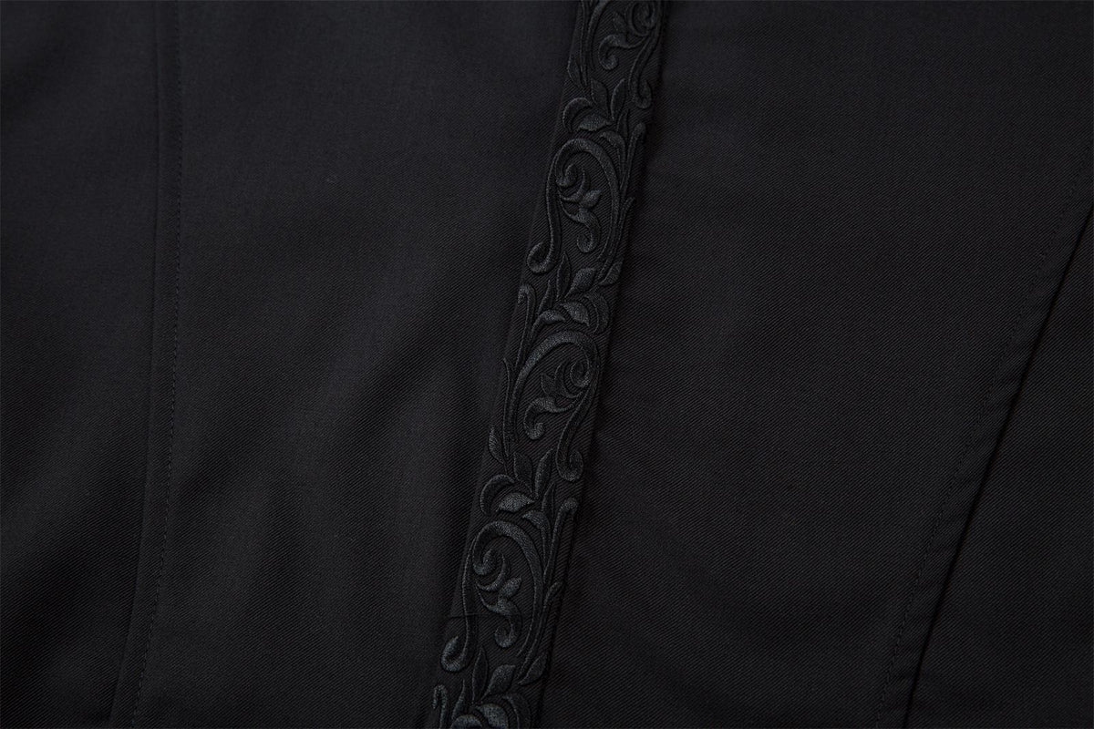 Everlasting Flower Embroidery Deconstructed Short Sleeve Shirt WN26848