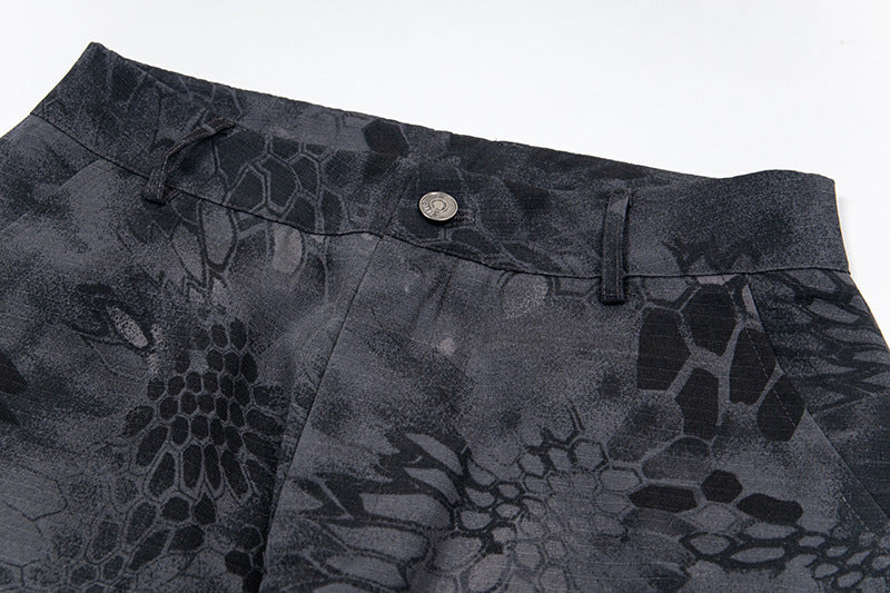 Snakeskin Pattern Wide-Leg Denim Jeans WN15034