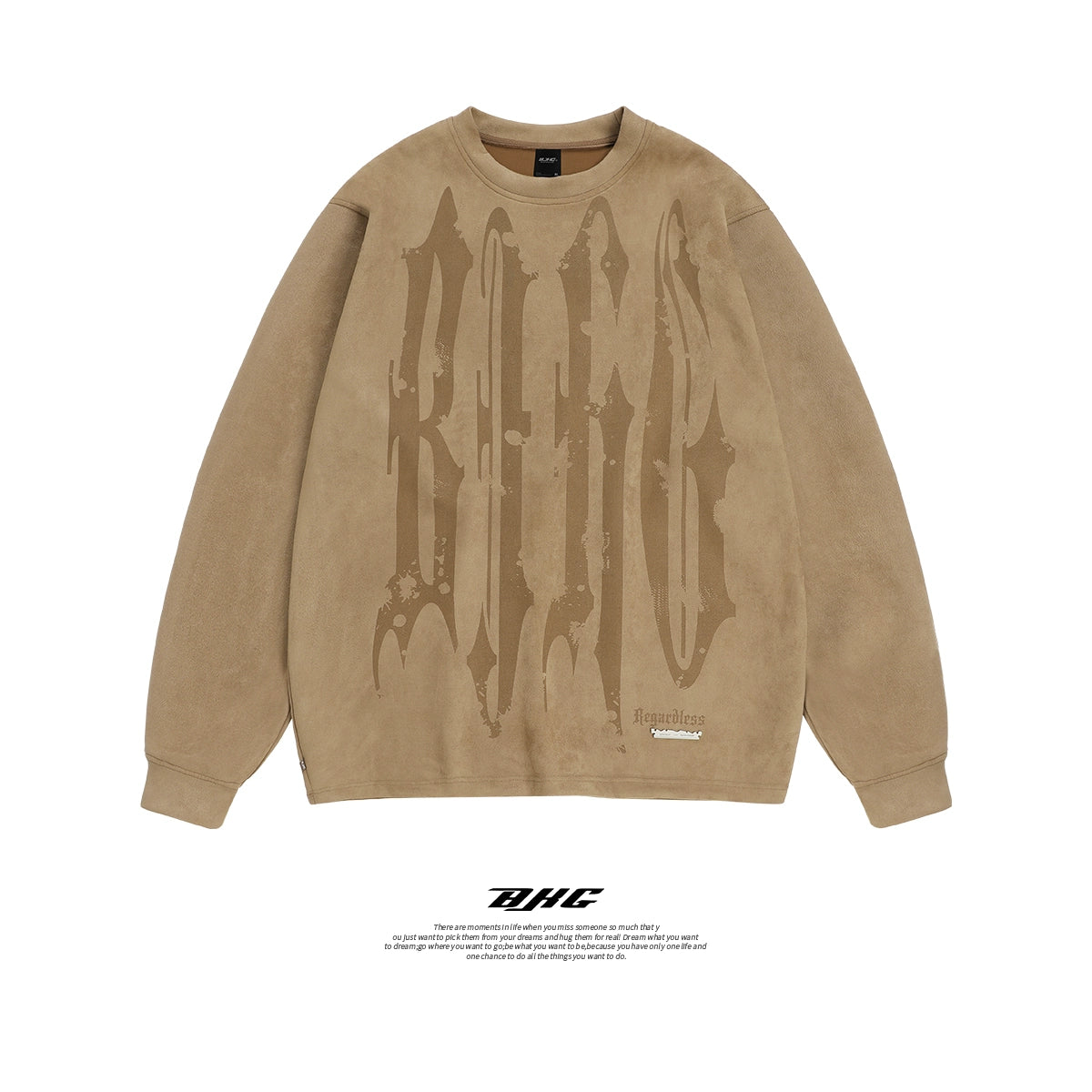 Heavyweight Suede Round Neck Sweatshirt WN9827