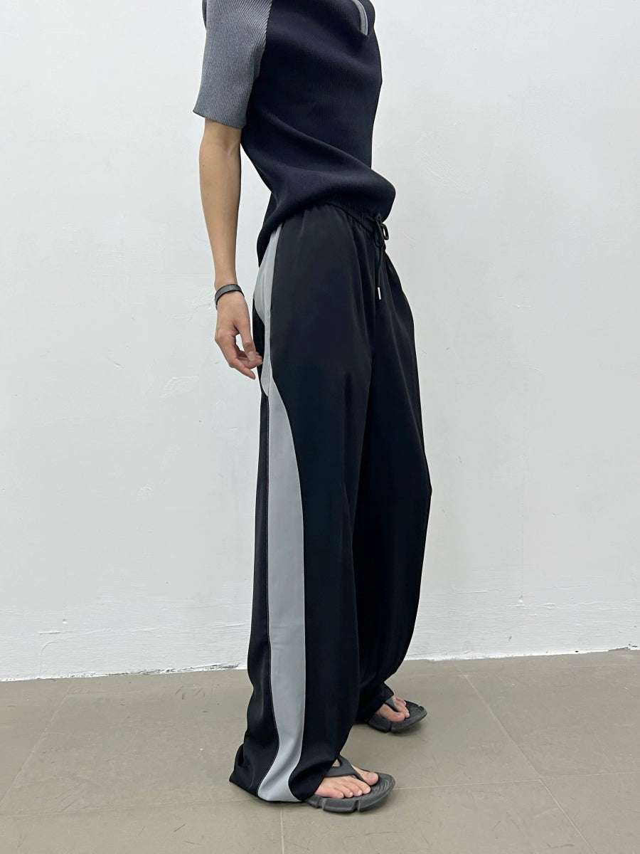 Splicing High Waist Wide-Leg Straight Sweatpants WN7380