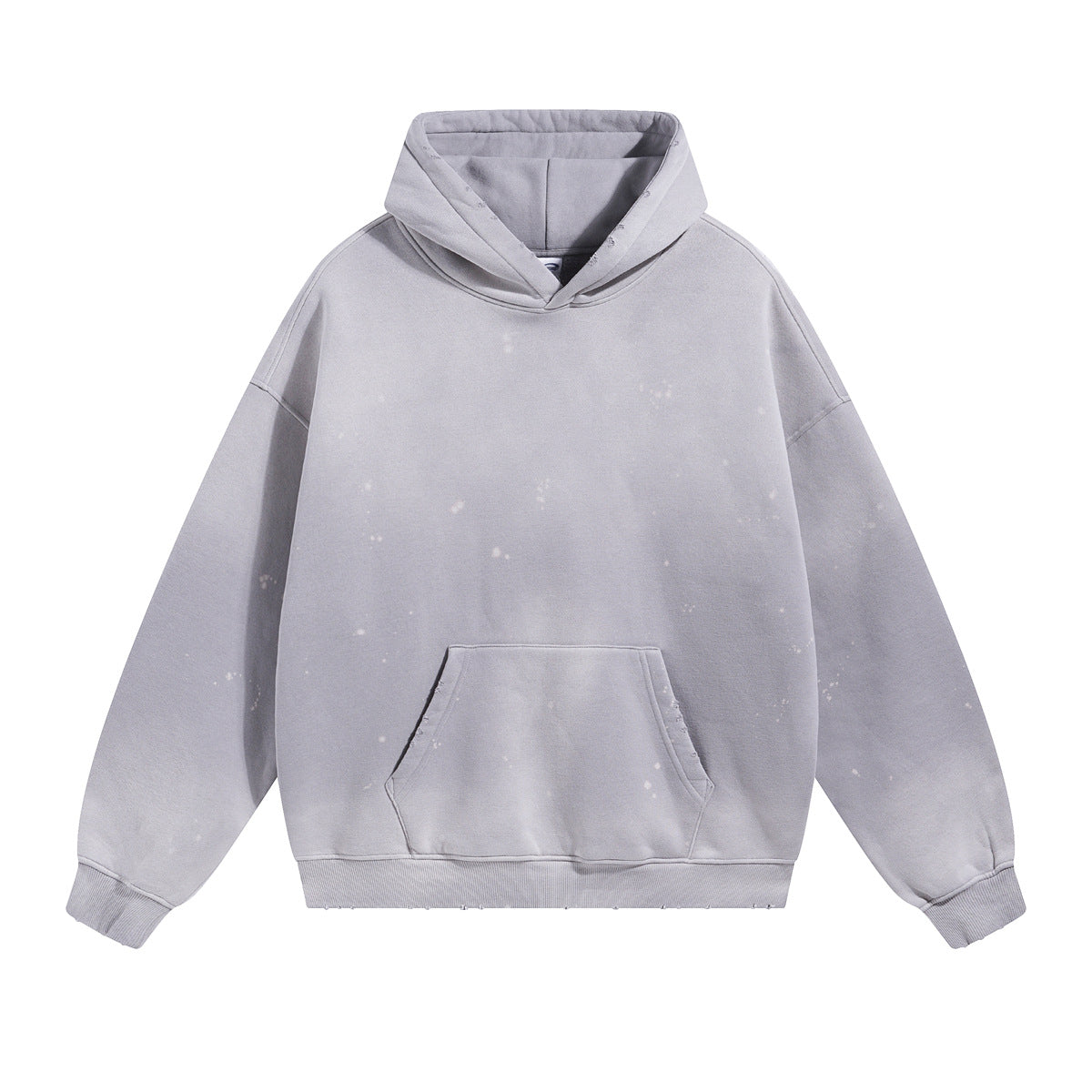 Fleece Linning Spray-Dye Washed Damage Hoodie WN9999