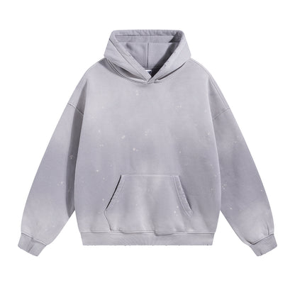 Fleece Linning Spray-Dye Washed Damage Hoodie WN9999