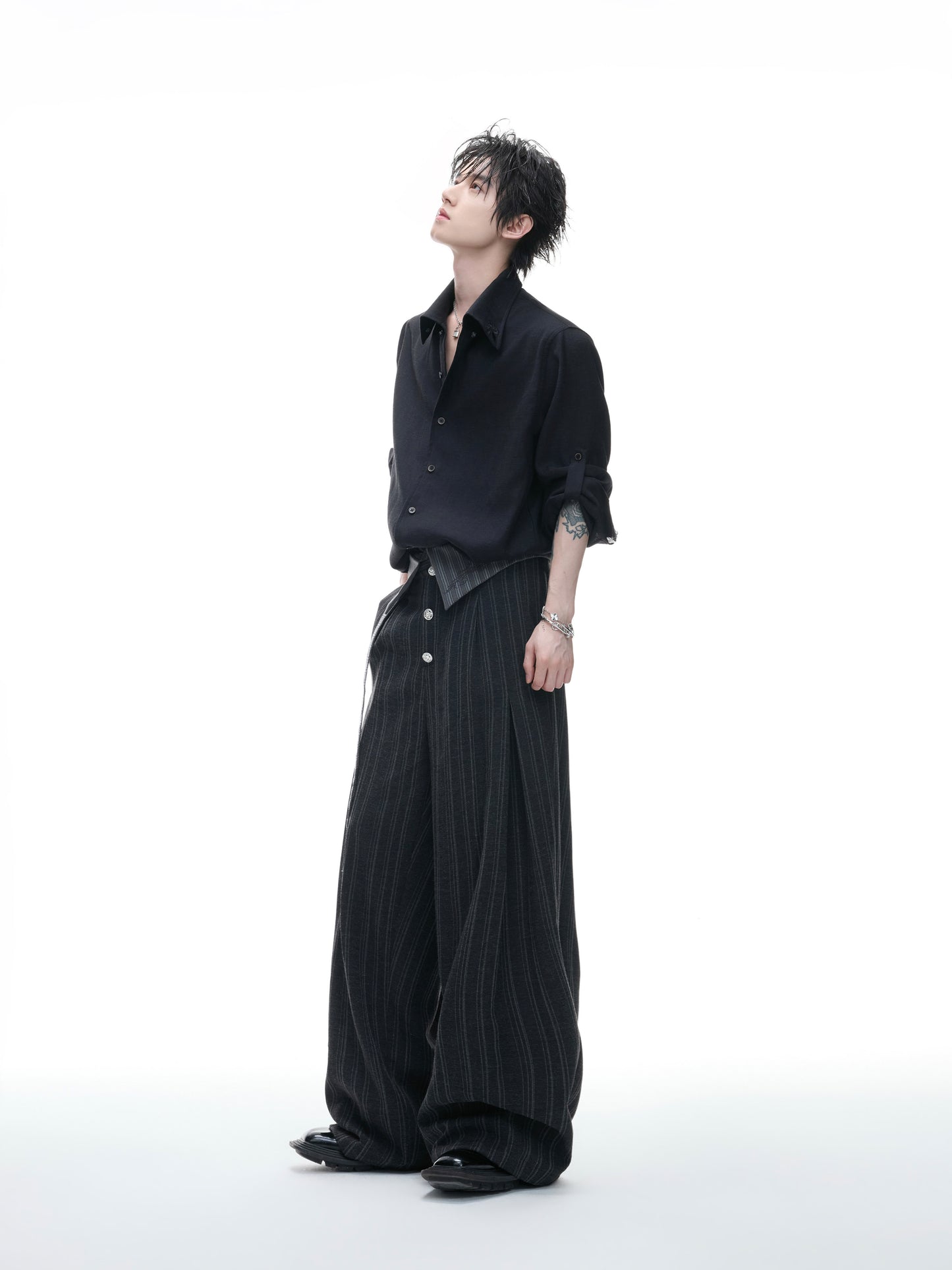 Textured Linen Breathable Oversize Long Sleeve Shirt WN27016