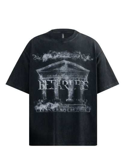 Washed Palace Print Oversize Short Sleeve T-Shirt WN26339