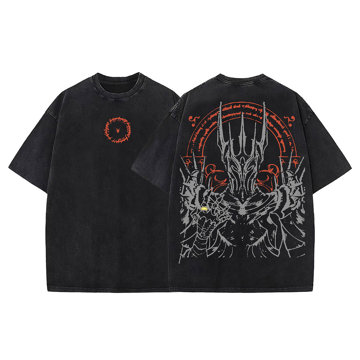 Washed Knight Print Oversize Short Sleeve T-Shirt WN26904
